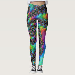 Legging Trippy Hippie Psicodélico Arco-íris Espiral Fracta