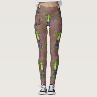 Legging Trippy Hippie Psychedelic Sapo Peace Retro Persona