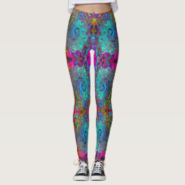 Legging Trippy Sky Blue Abstrato Retro Liquid Swirl