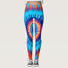 Legging Trippy Tie Retro Blue & Orange