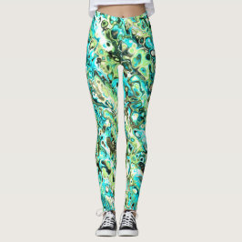 Legging Trippy Vibrante Groovy Boho Hippie Fractal Mármore