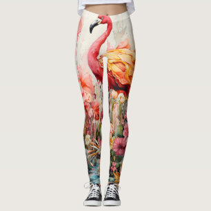 Legging Tropical Flamingo Fantasy Paradise Bloom