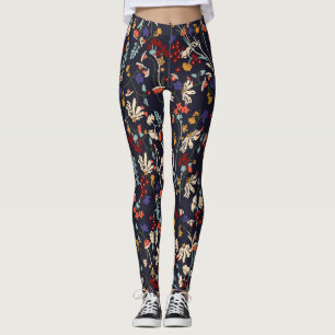 Legging Tropical Floral: Vintagem Botânica Aleatória.