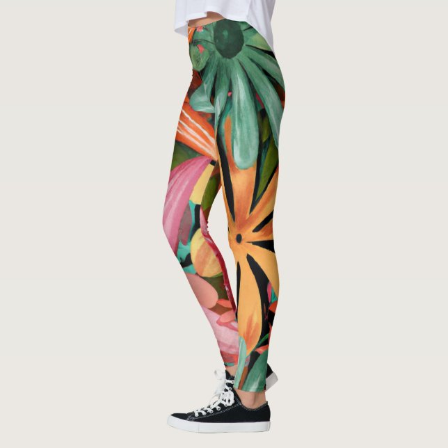 Legging tropical/havaiano/floral/floral (Esquerda)
