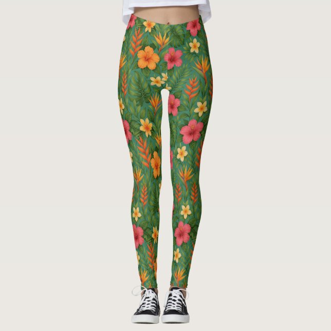 Legging Tropical/Hawaii patterned floral (Frente)