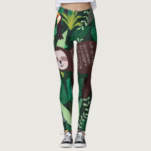 Legging Tropical Sloth: Cartoon sem Perigo