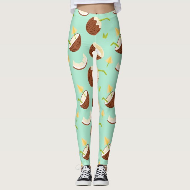 Legging Tropical Summer Fruta Coconut Standard Cute Summer (Frente)