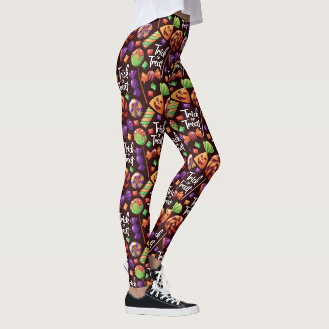 Legging Truque De Halloween Ou Doces De Tratamento (Direita)