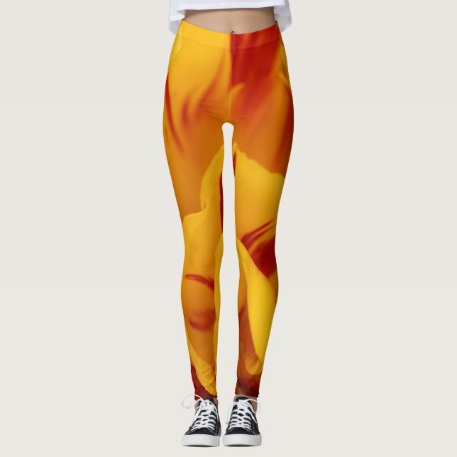 Legging Tulip Monsella Dourada Vermelha Elegante De Duas T (Frente)
