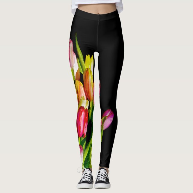 Legging Tulip Painting - Arte Flor Original (Frente)