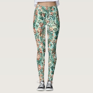 Legging Tulipa Crocus Peônia Pastel Padrão William Morris