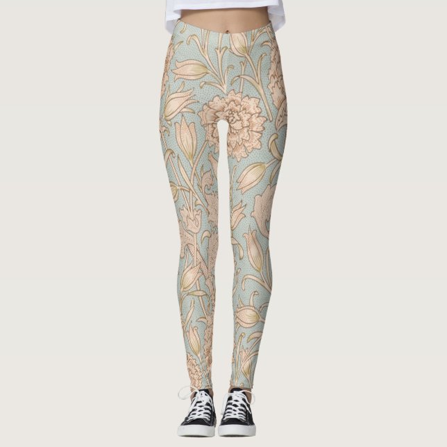 Legging Tulipa Selvagem Floral Design de William Morris (Frente)