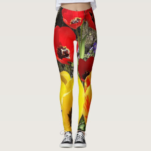 Legging Tulipas Amarelas e Vermelhas