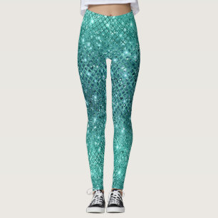 Legging Turquesa Aqua Green Sparkle