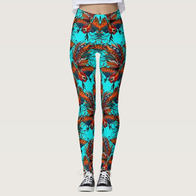 Legging Turquesa de tinta de galo (Frente)