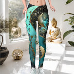 Legging Turquesa e Cyan Yin e Yang Meditation Yoga<br><div class="desc">Que o seu lado singular e espiritual brilhe ao lado de uma vibração moderna e contemporânea com a Turquesa Shy Shy Panda e as Leggings Yin e Yang Meditation Yoga. Estes intrincados fundos vêm em turquesa de tendência e ciano, detalhados com tons dourados misteriosos. Encontrem energia e paz com este...</div>