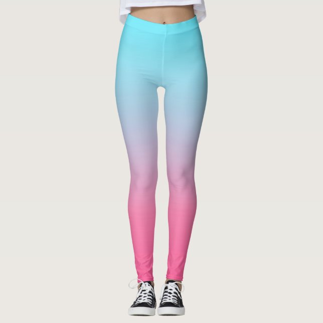 Legging Turquesa e madeira rosa (Frente)
