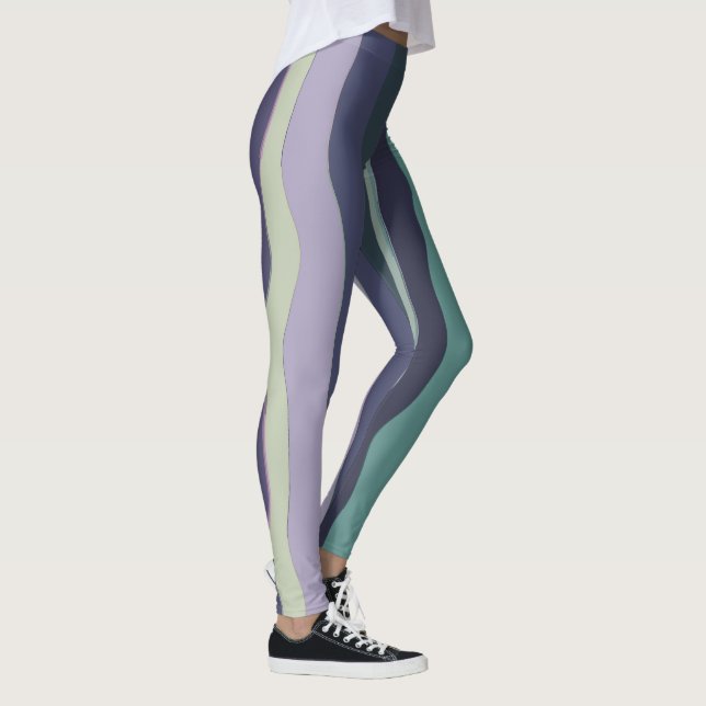 Legging Turquesa e tiras onduladas roxas (Direita)