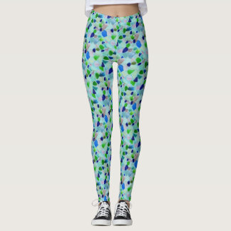 Legging Turquesa e Vidro Azul do Mar de Praia