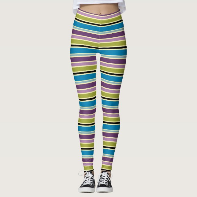 Legging Turquesa Roxa e Mauve (Frente)