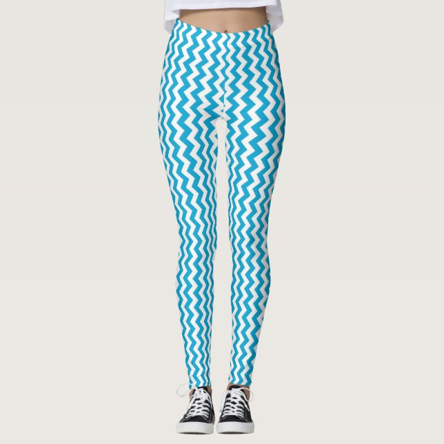 Legging Turquoise White Chevron (Frente)
