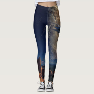 Legging UFO paisagem estrangeira do SciFi do mundo