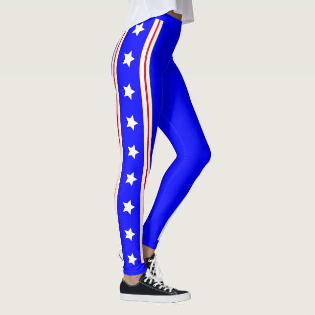 Legging Últimas estrelas e stripes patriotas azuis nos EUA (Direita)