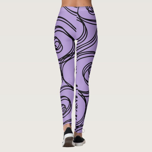 Legging ULTRAVIOLETA do TESTE PADRÃO do REDEMOINHO por (Verso)