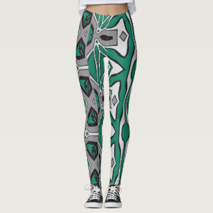Legging Um abstrato verde vibrante "Ratti_Creative_Arts"