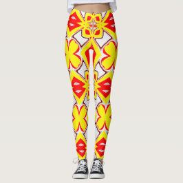 Legging Um branco vermelho e bonito "Ratti_Creative_Arts
