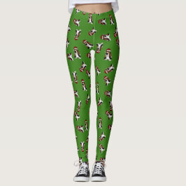 Legging Um cheio do Basset de caneleiras do Natal
