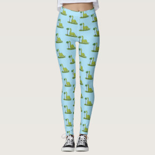 Legging Um desenho animado de brontossaurus dinossauros