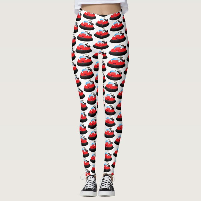 Legging Um desenho animado de hovercraft, vermelho e bonit (Frente)