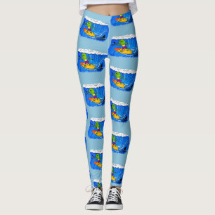 Legging Um desenho animado de lagarto-do-pescoço