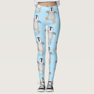 Legging Um desenho animado de pintinho de pinguim feliz e