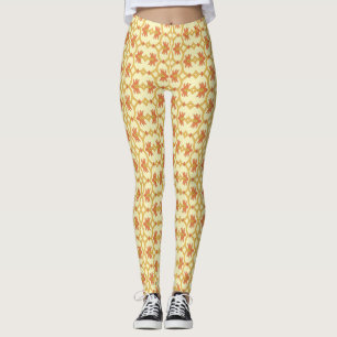 Legging um Design de fundo amarelo e branco impressionante