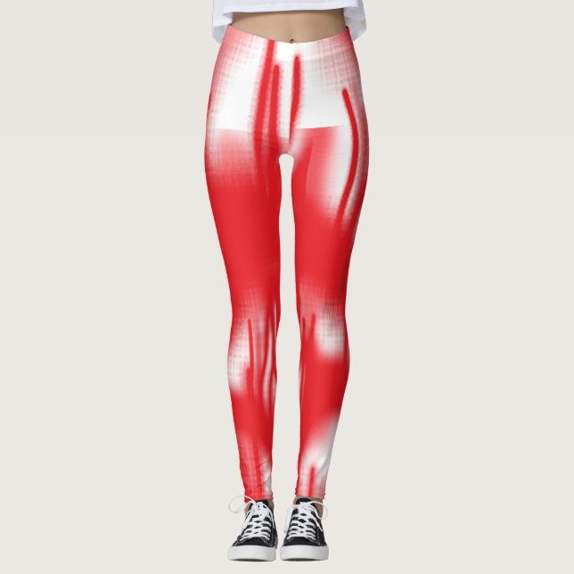 Legging Um design gráfico com vermelho e laranja em negrit (Frente)