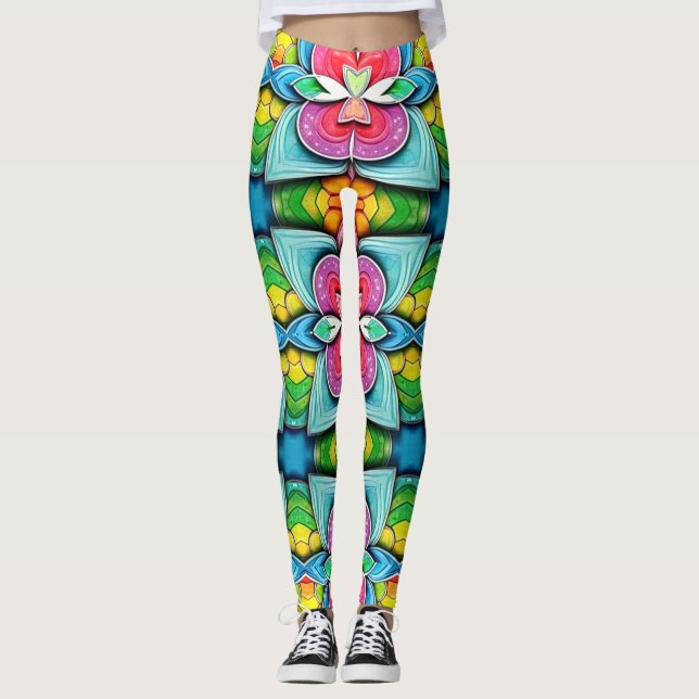 Legging Um lindo e único multicolor "Ratti_Creative_Arts" (Frente)