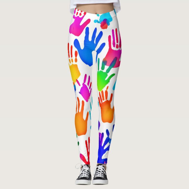 Legging Um Mundo de Mãos em Cor (Frente)