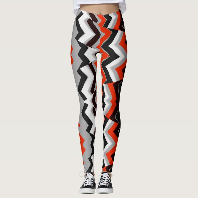 Legging Um padrão zigzag colorido "Ratti_Creative_Arts" Le (Frente)