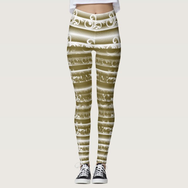 Legging Um tapete de cor rica apresenta uma geometa simétr (Frente)