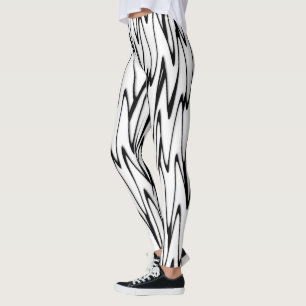 Legging Uma Arte Moderna de Linha Energética de Abstrato