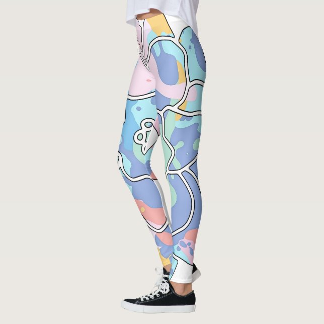 Legging Uma flor feita de manchas de tinta (Esquerda)