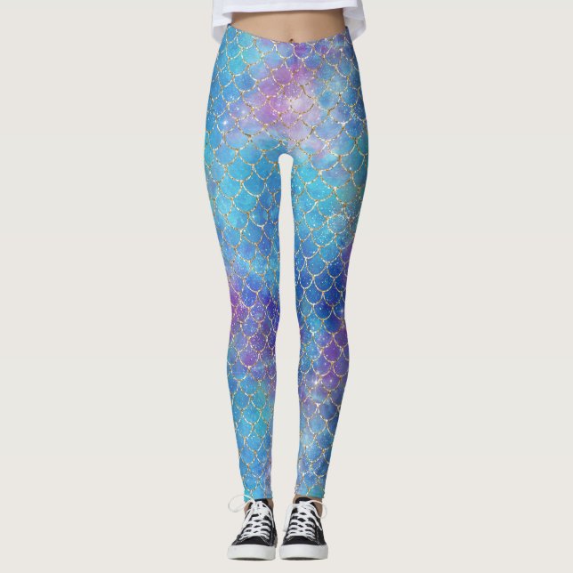 Legging Uma Galáxia de sereia Série Design 9 (Frente)