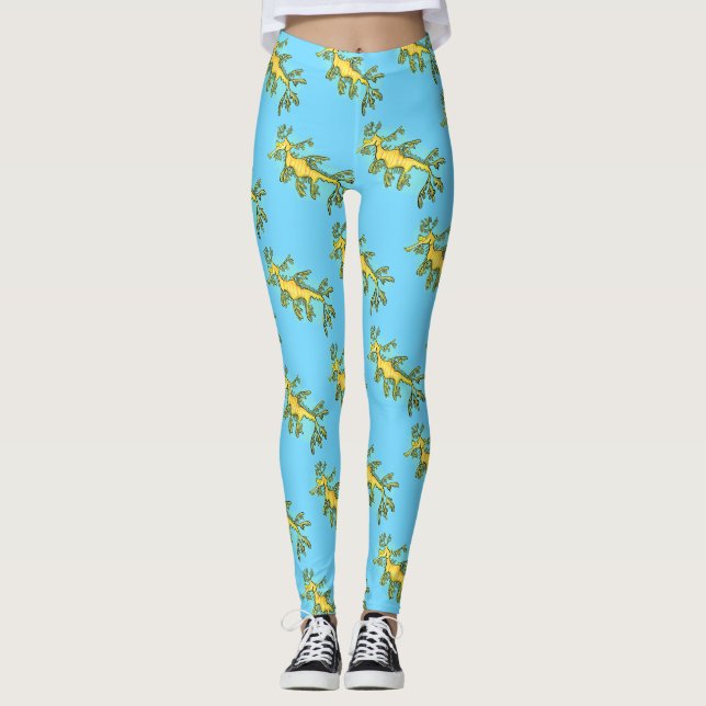Legging Uma ilustração engraçada e engraçada do desenho do (Frente)