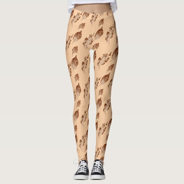 Legging Uma imagem de um pássaro sai na testa sobre o abób (Frente)