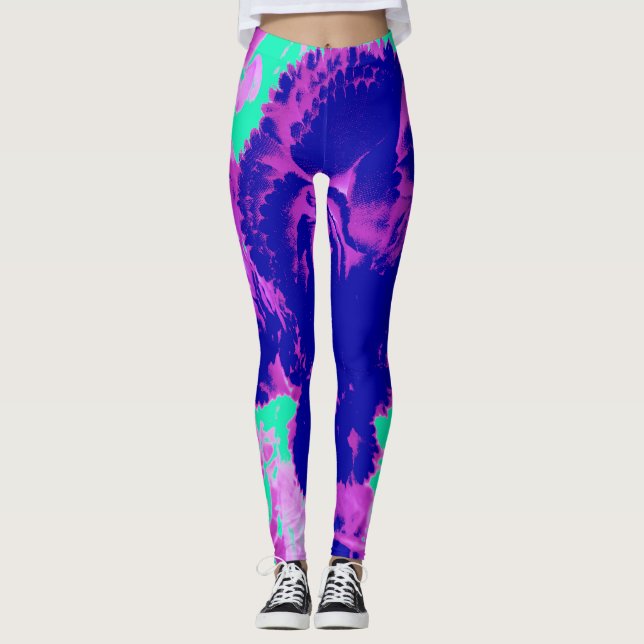 Legging Uma legenda "Ratti_Creative_Arts" colorido abstrat (Frente)