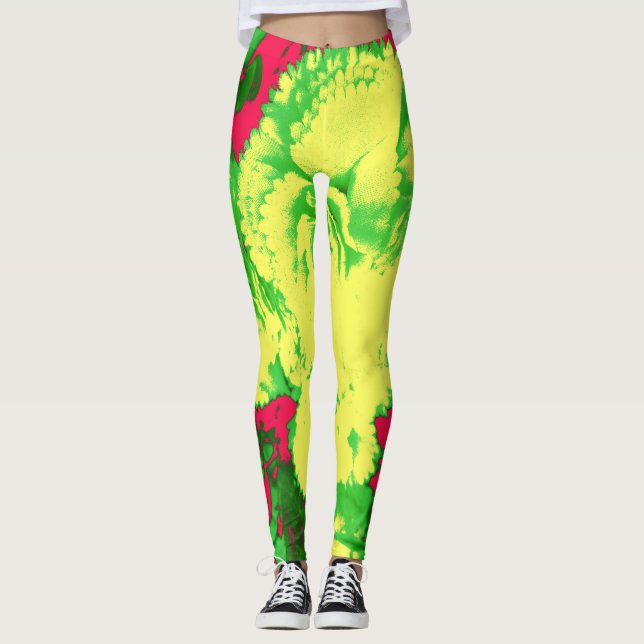 Legging Uma legenda "Ratti_Creative_Arts" colorido abstrat (Frente)