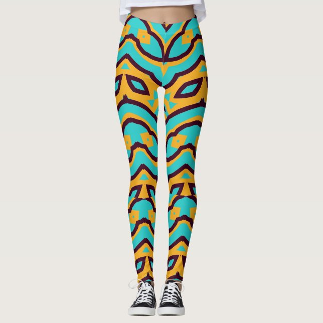 Legging Uma moderna estampa de tecido seamless multicolori (Frente)