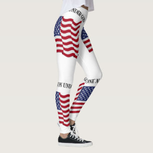 Legging Uma Nação Sob Deus Com Bandeira